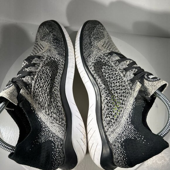 Nike Free RN Flyknit Womens Size 9.5 Knit Shoes Running Sneakers Black Gray Gym - Picture 7 of 12